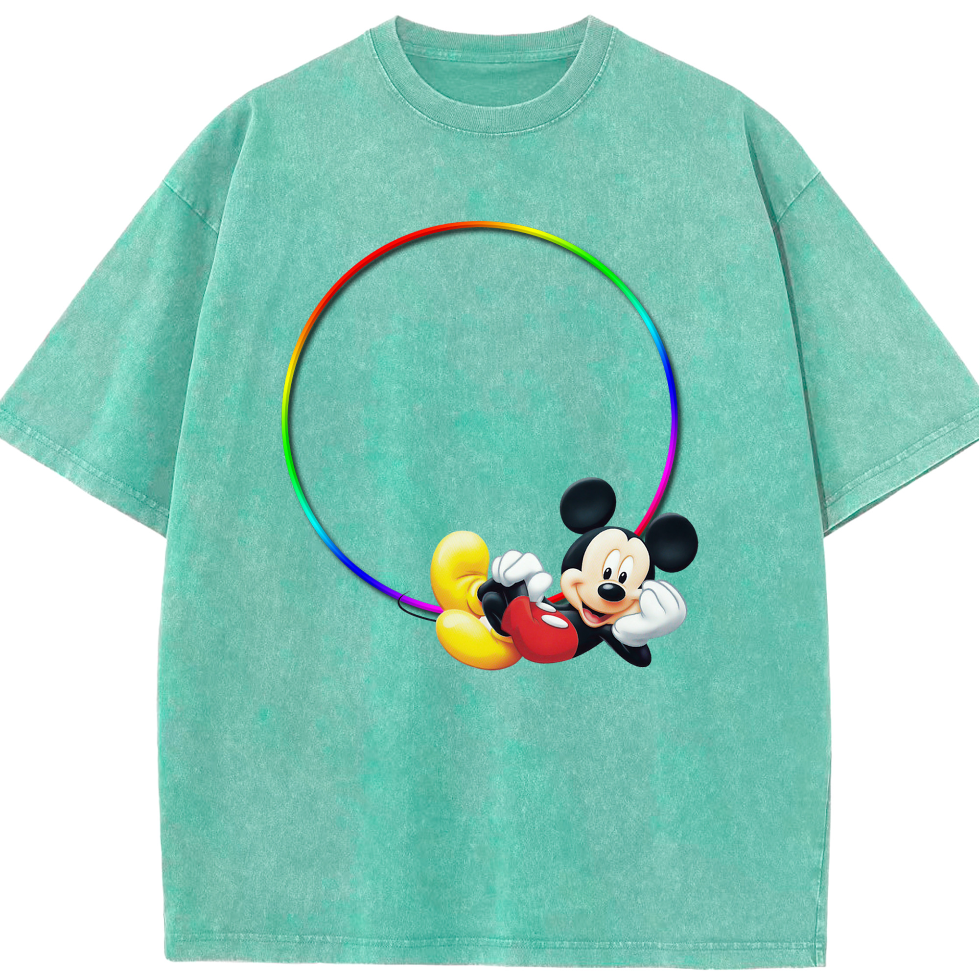 （画像用） ミッキーマウス Mickey Mouse 綿100% ヴィンテージ風 半袖Tシャツ（フロントプリント）
